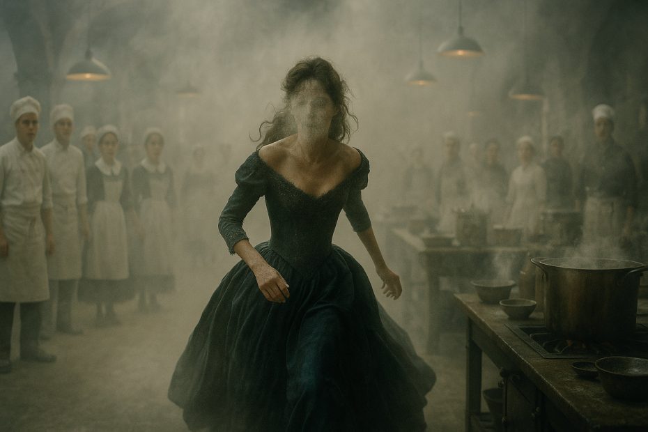 Cinderella runs through the royal kitchen (AI picture)